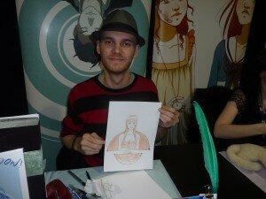 Paul Duffield with a Freakangels sketch